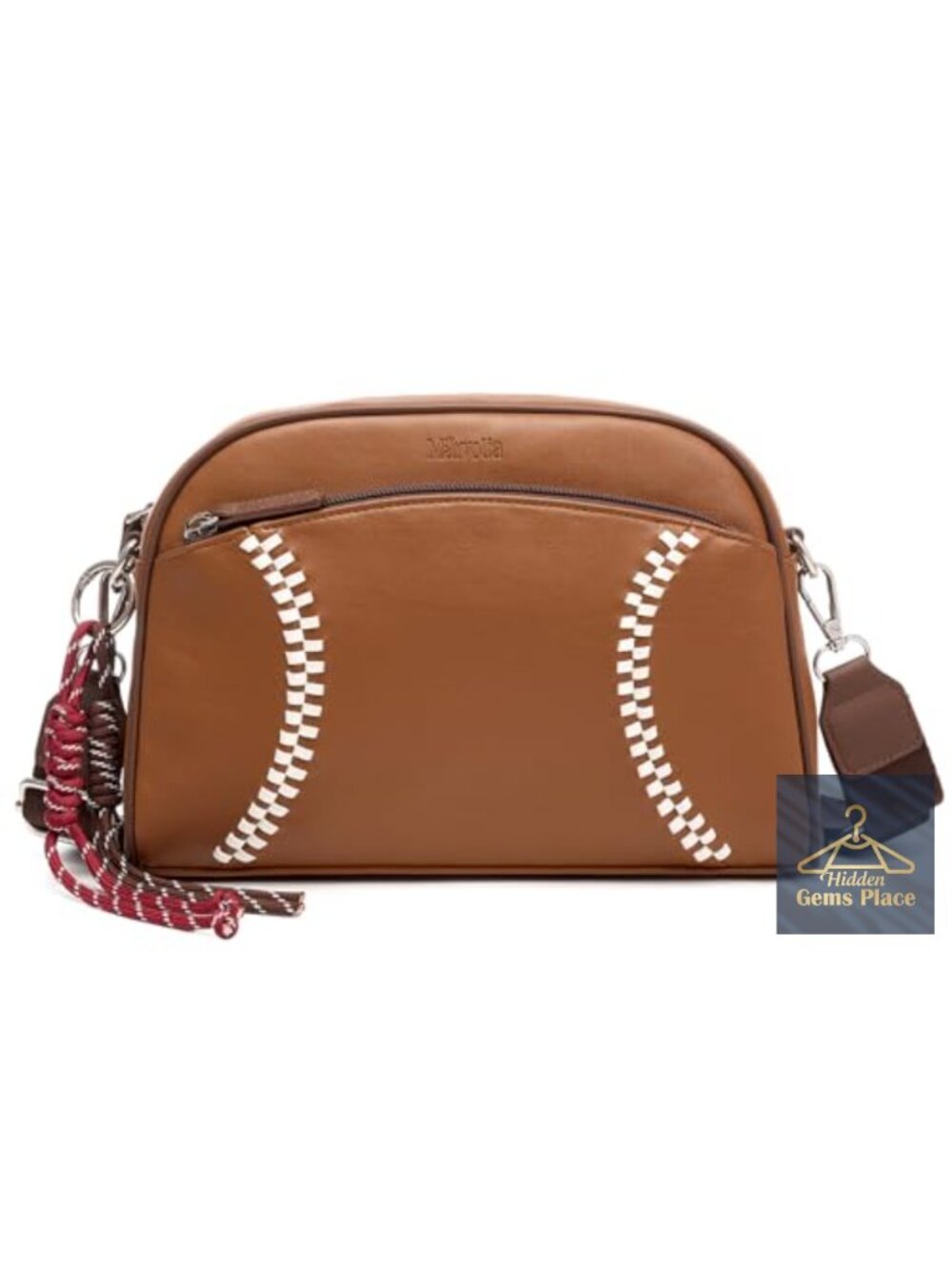Crossbody Bag for Women - Baseball PU Leather Shoulder Purse with Card Slots
